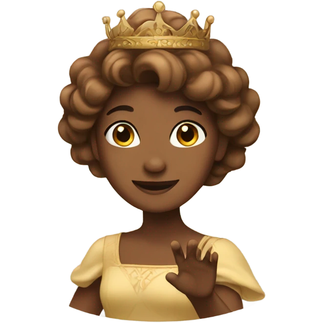 Brown Princess waving emoji
