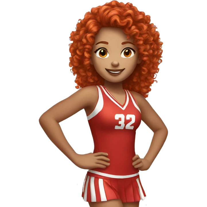 Cheerleader curly red hair emoji