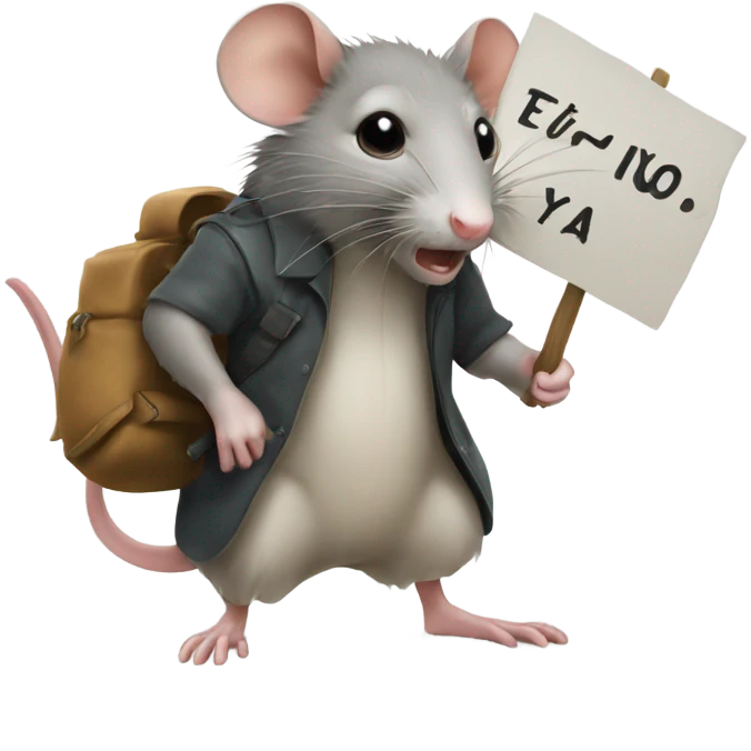 A rat holds a sign with the inscription: ETO YA emoji