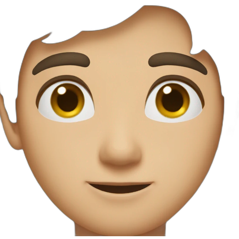 Brunette boy making a selif emoji
