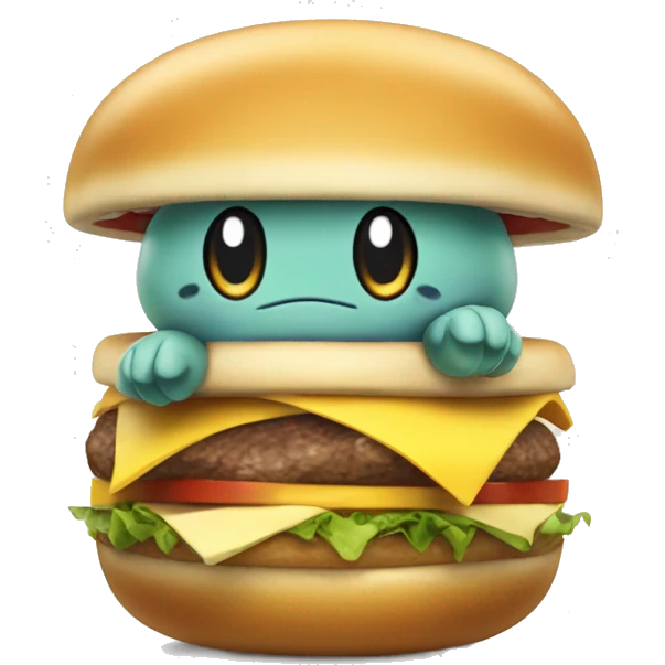 The Pokémon Numel with a hamburger on top of its head emoji