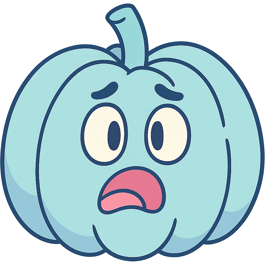 blue pumpkin in pastel toon style emoji