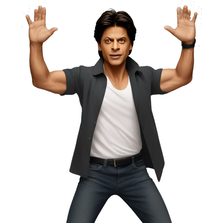 Shahrukh Khan pose with open arms emoji