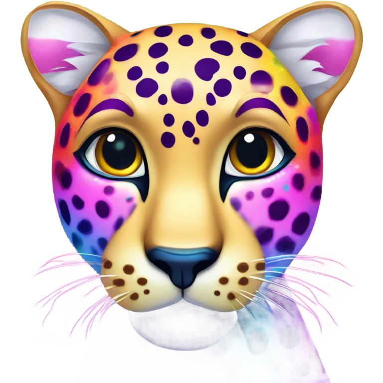 Lisa frank rainbow sparkling cheetah  emoji