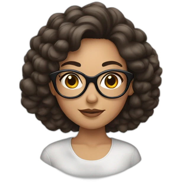 Brunette girl with big eyewear emoji