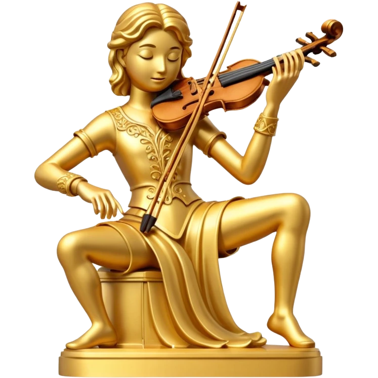fully golden statue playing violin emoji