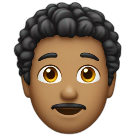 Homme noir avec petite cheveux et boucle d’oreille emoji