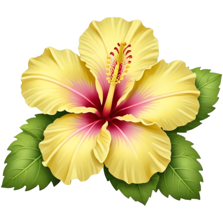 pastel yellow hibiscus emoji