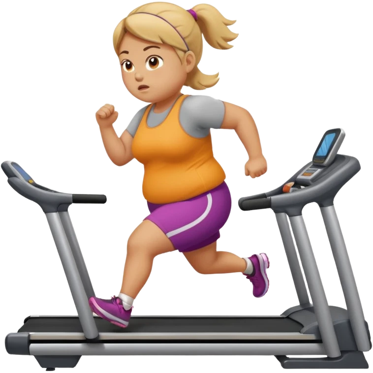 girl running on treadmill fat emoji