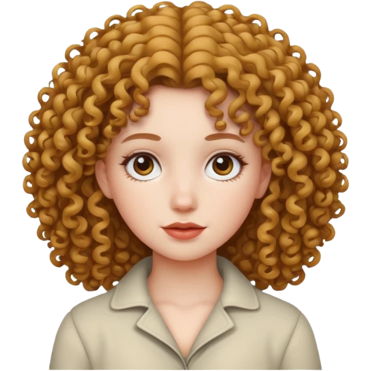 Una chica de color blanca y pelo rizo emoji