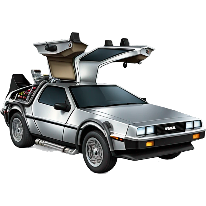 the DeLorean time machine from the movie ￼back to the future emoji