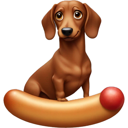 Sausage dog with Pluto emoji