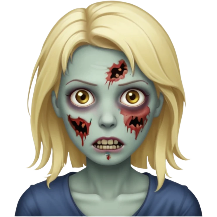 Mulher zumbi de cabelo loiro emoji