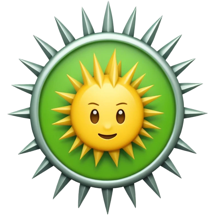 Círculo amarillo con puas alrevedor y un check adentro emoji