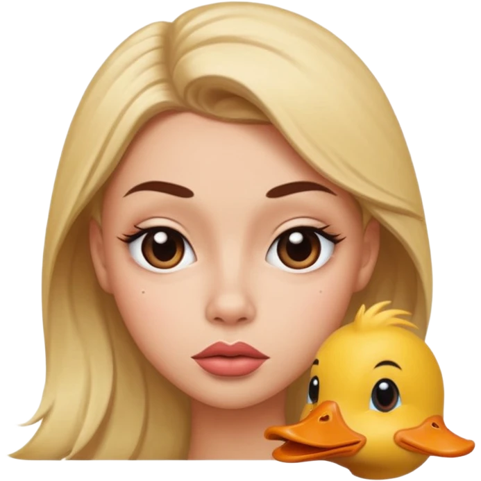 side eye with duck lips emoji