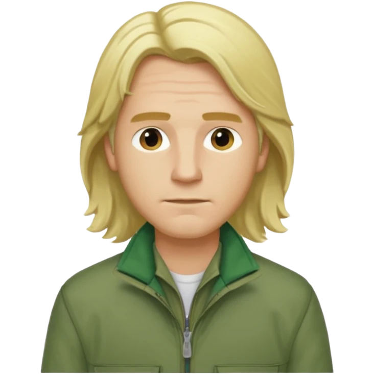 james silent hill a man with blonde long  hair and green jacket emoji