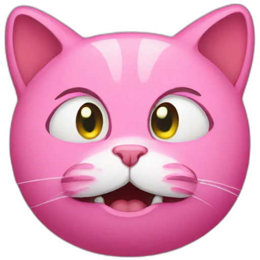 Pink cat drunk emoji