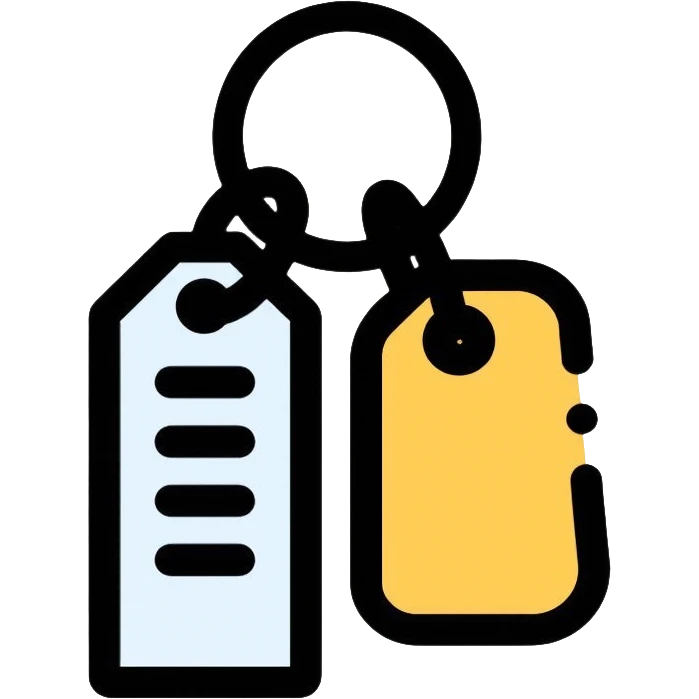 hotel room key with tag emoji