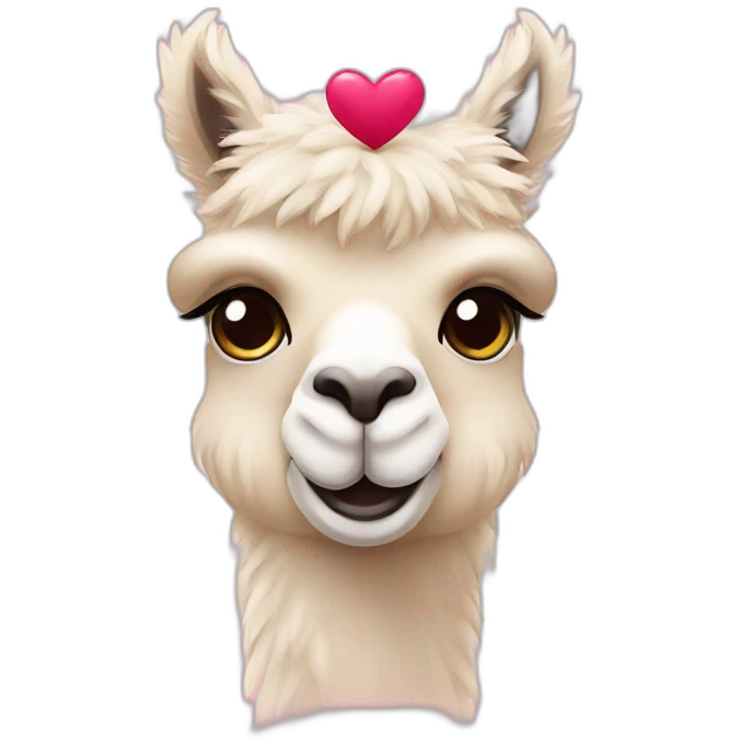 alpaca-in-love-with-hearts-around emoji