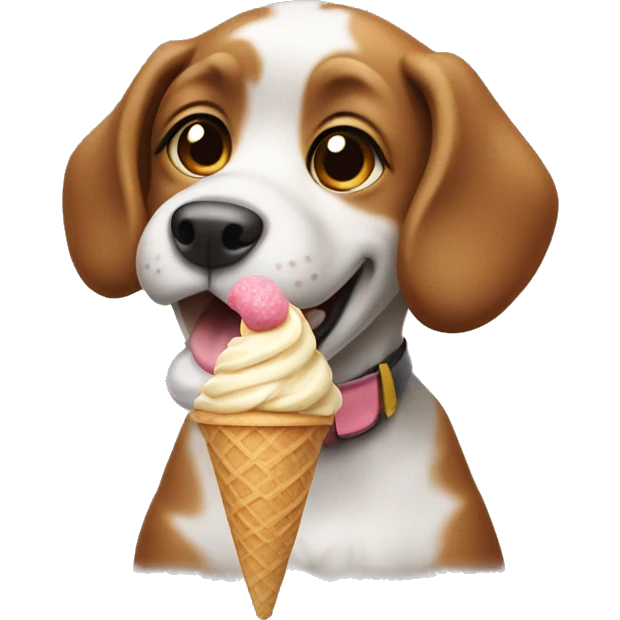 Dog having ice cream  emoji