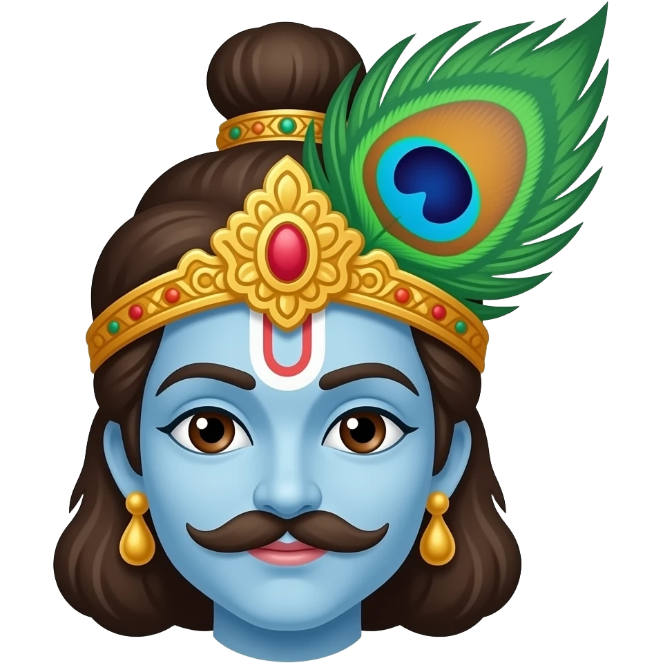 Create a peacock feather which lord krishna use to keep in head emoji