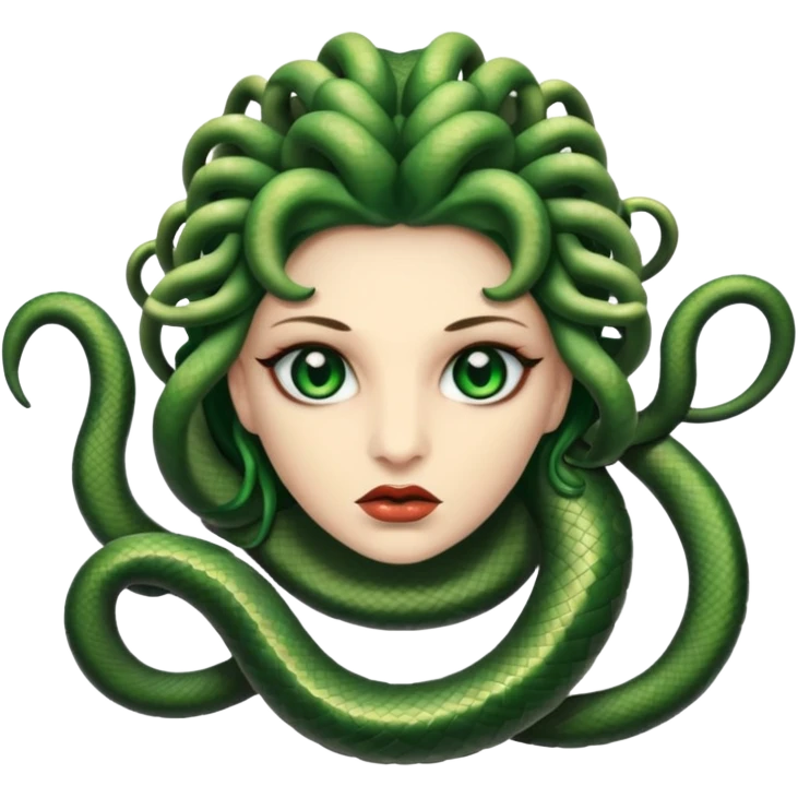 Medusa looking evil emoji