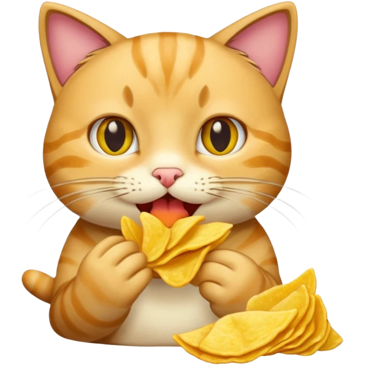Chat qui mange du chips emoji