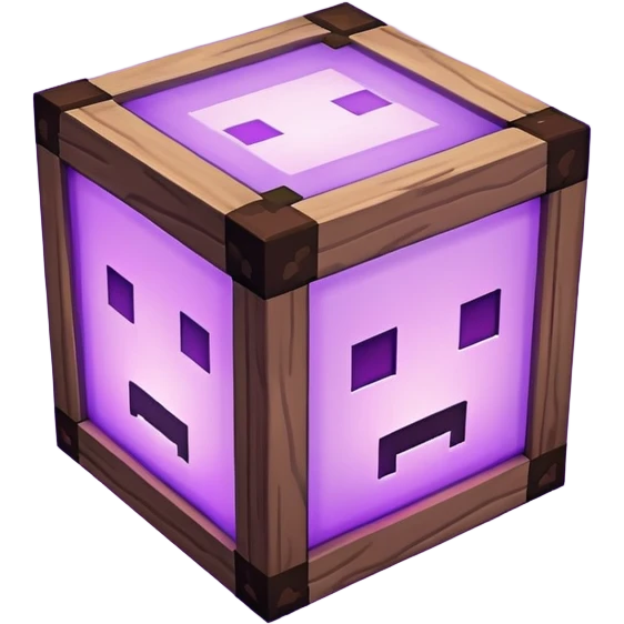Minecraft box with purple light glowing inside emoji