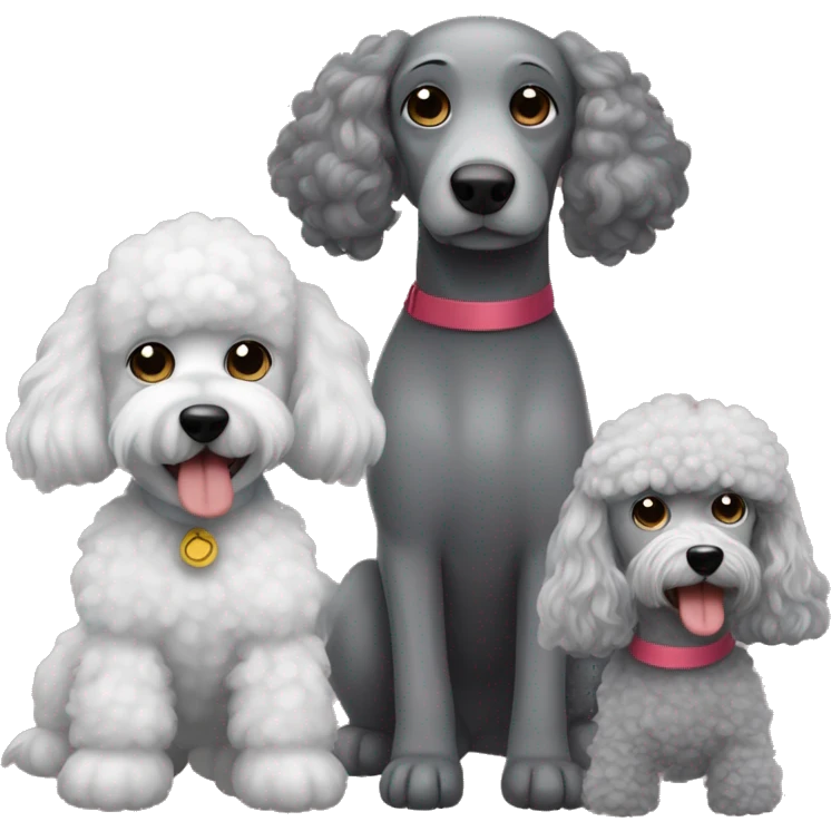 a grey dog with the race dwarf poodle and schizu emoji