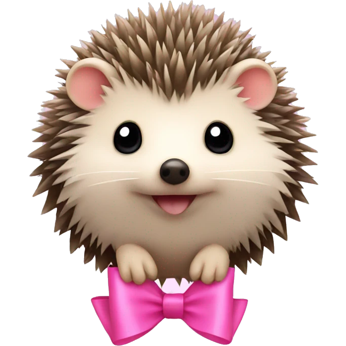 hedgehog with a pink bow emoji