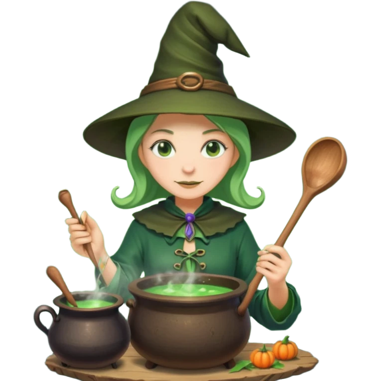 green witch cooking potion emoji