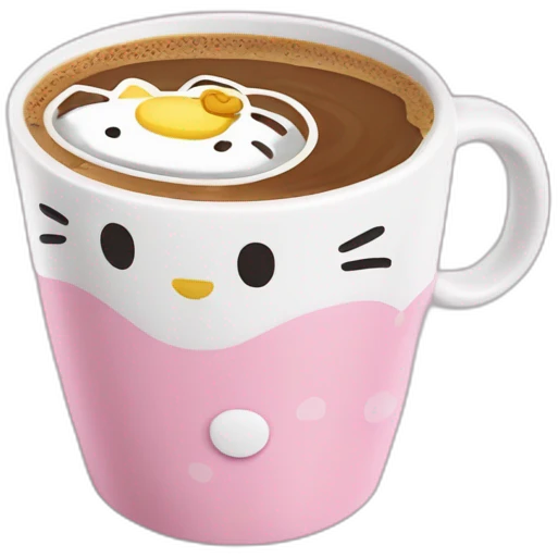 hello kitty copo de café emoji