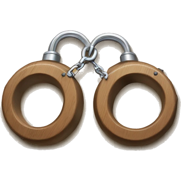 wooden handcuffs emoji