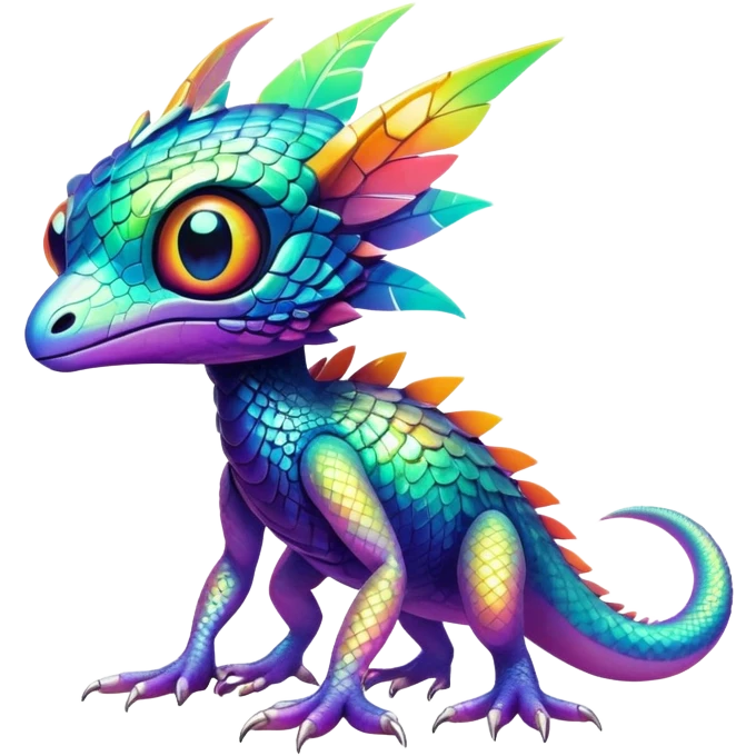Tropical futuristic lush warm-colored modern colorful cyber-Fakémon-Trico-creature emoji