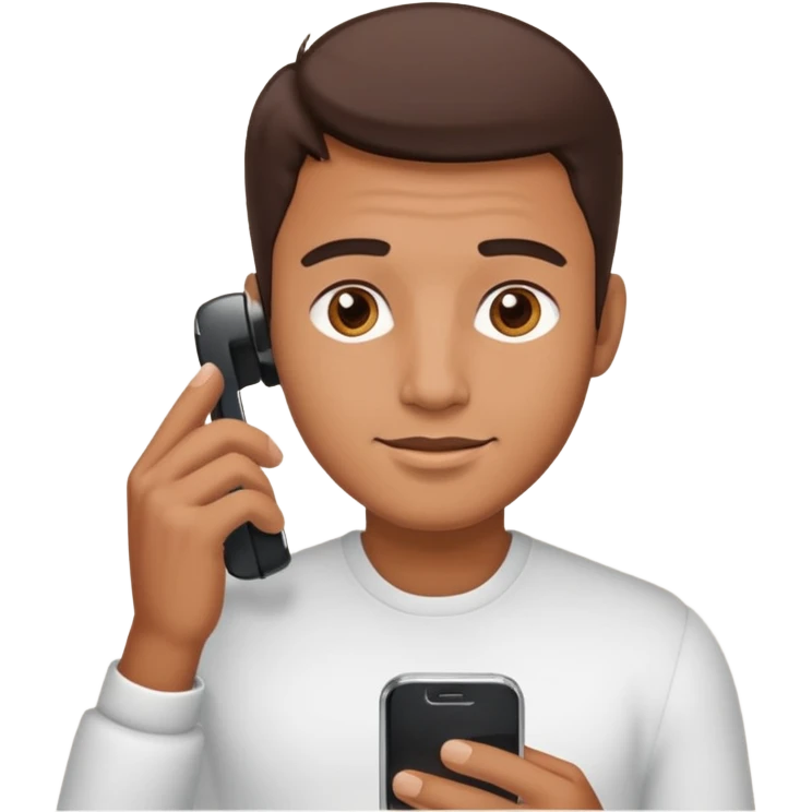 men holding with phone emoji
