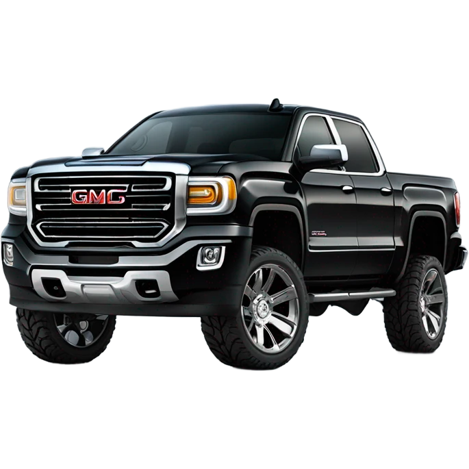 Black gmc Denali lifted truck emoji