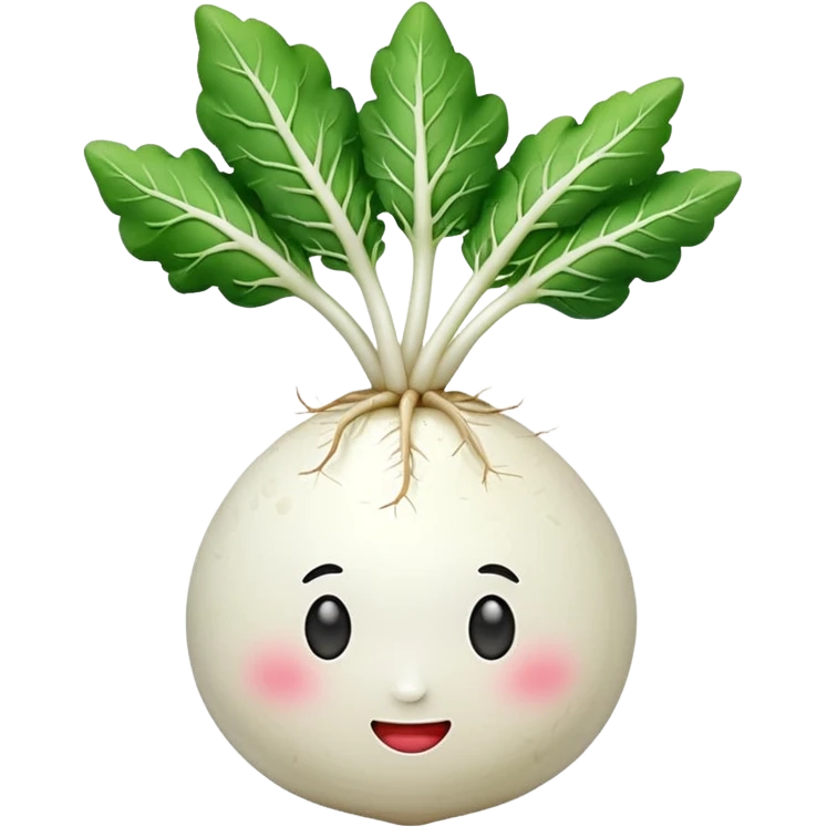 Make a long white Korean radish apple emoji style emoji