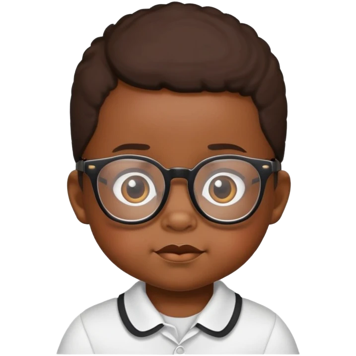 Black baby with glasses emoji