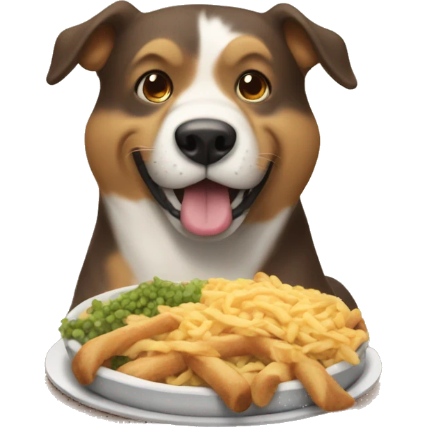  Un perro comiendo  emoji