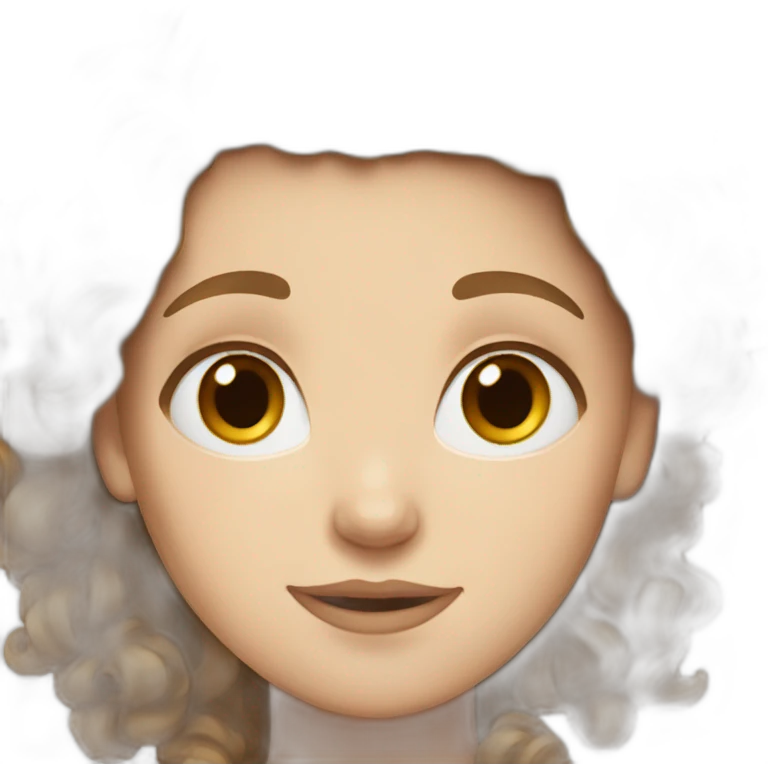 Very very White girl with brown and vary curly hair  emoji