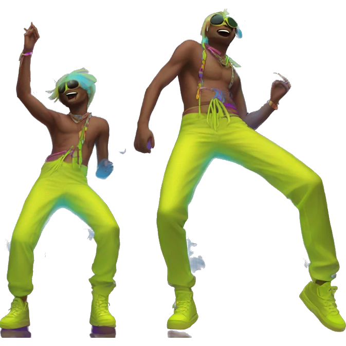 Rave party dancing neon smoking emoji
