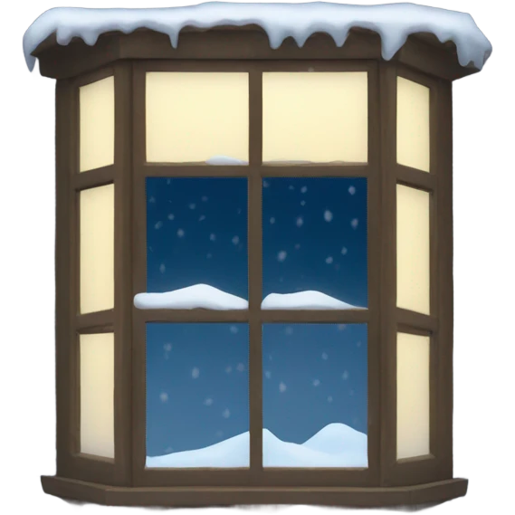Snow night window emoji