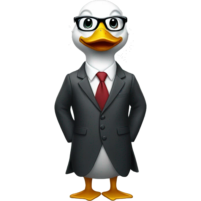 financial bath duck with rectangular glasses and a suit emoji