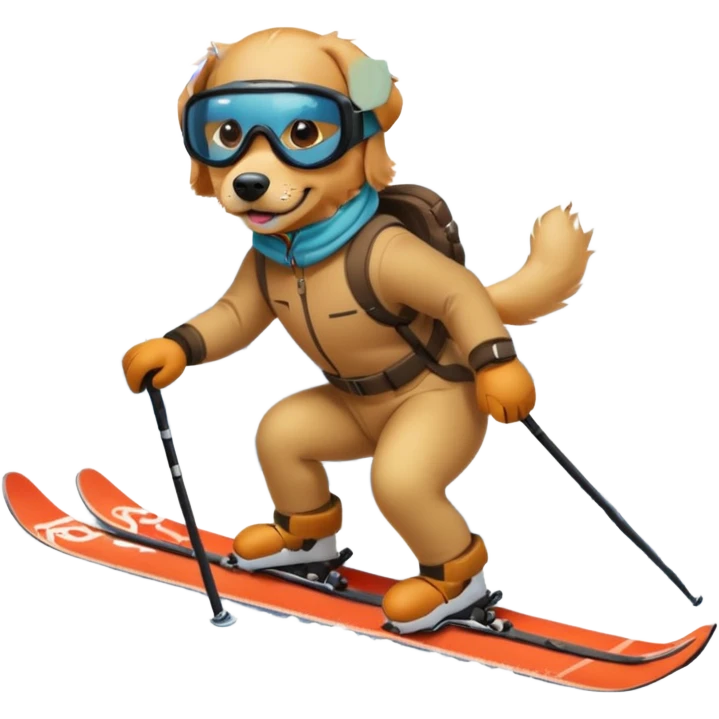 dog skiing emoji