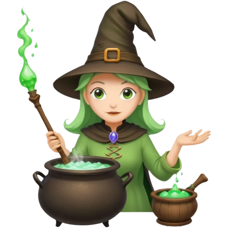 green witch cooking potion emoji