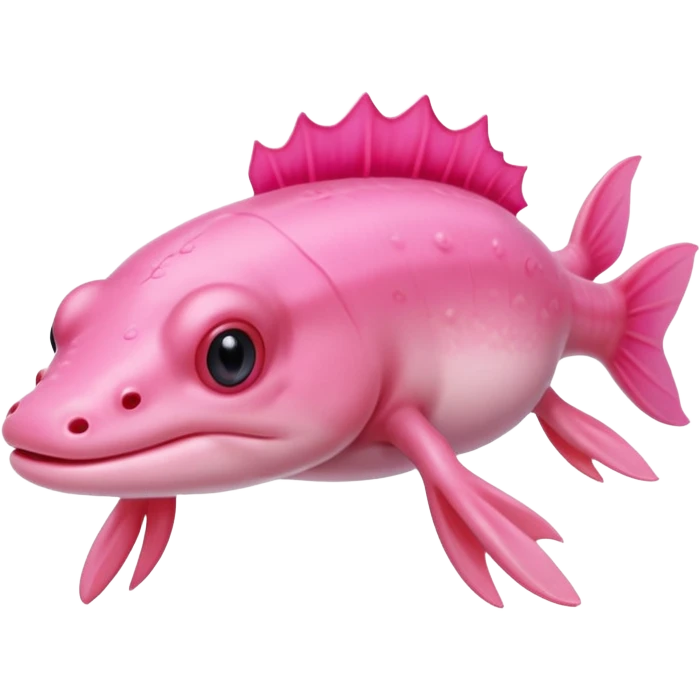 A high-resolution digital illustration of a of an axolotl emoji