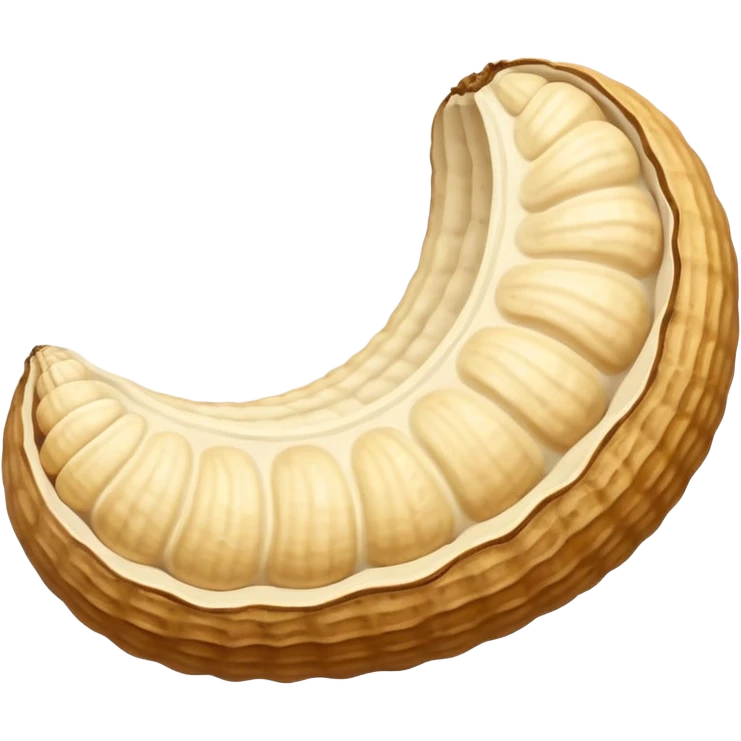 a curve peanut in rough beige textured shells emoji