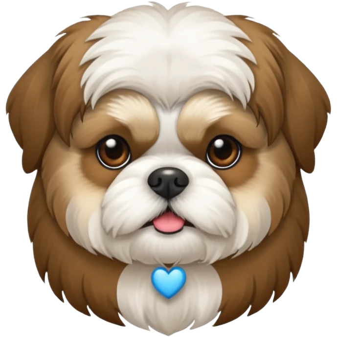 Shihtzu dtehen braun-weiss in einem Herz emoji