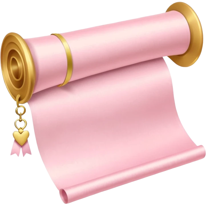 Pastel pink diploma scroll with gold ribbon and satin paper texture emoji