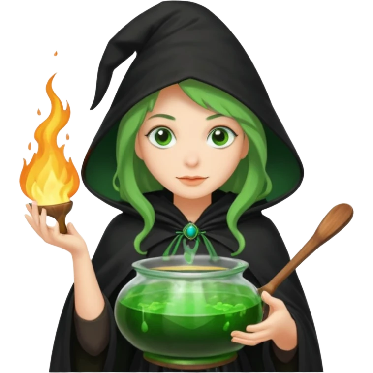 green witch cooking potion emoji